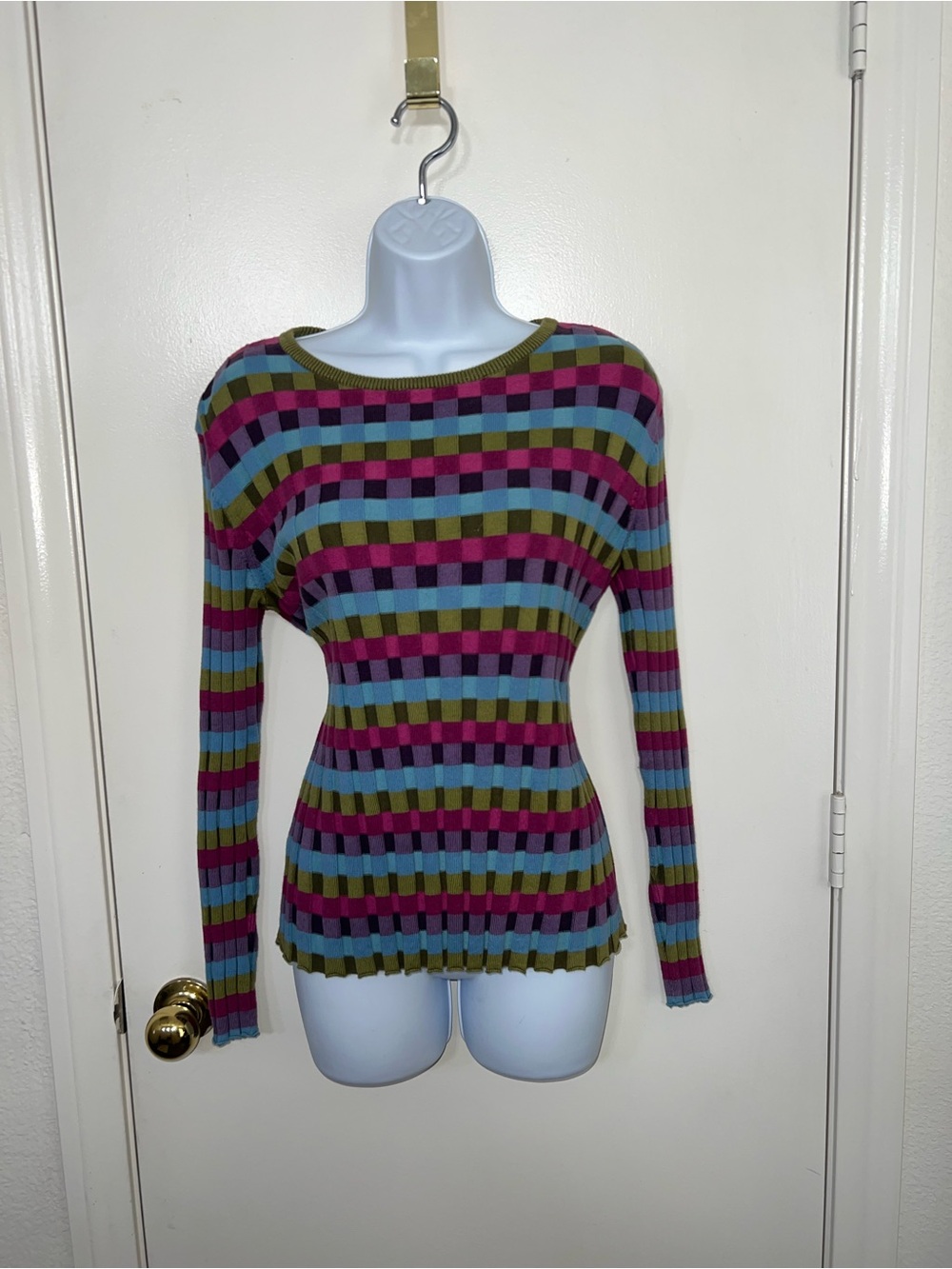 Multicolor Striped Ribbed Women’s Sweater